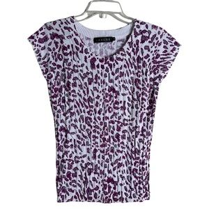 Lavena Women’s Ribbed Knit Short Sleeve Pullover Top L/XL